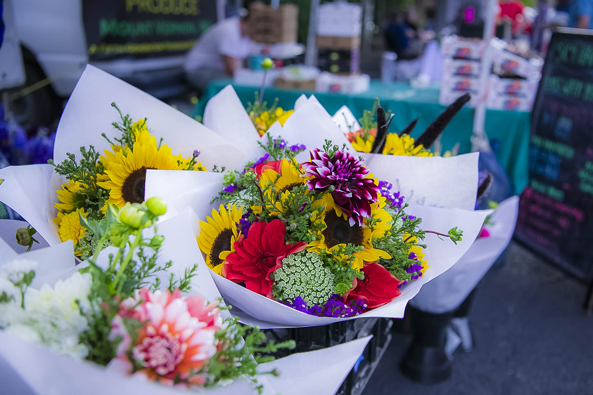 Flower product in Yakima Valley, WA selling in Farmer Market. Commercial Photographer in Yakima Valley, WA.